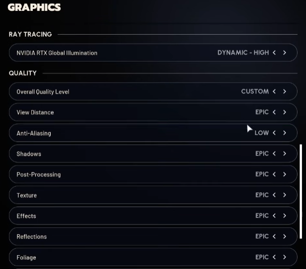 arc raider graphic quality setting optimize